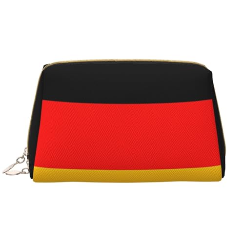 Kosmetiktasche mit Deutschland-Flagge, großes Fassungsvermögen, Reise-Kosmetiktasche, PU-Leder, mit Reißverschluss, tragbar, weit geöffneter Organizer Kosmetiktasche mit Deutschland-Flagge, großes Fassungsvermögen, Reise-Kosmetiktasche, PU-Leder, mit Reißverschluss, tragbar, weit geöffneter Organizer von LiuMng