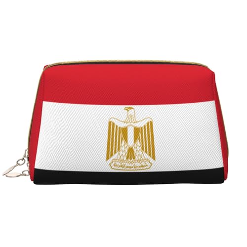 Kosmetiktasche mit ägyptischer Flagge, großes Fassungsvermögen, Reise-Kosmetiktasche, PU-Leder, mit Reißverschluss, tragbar, weit geöffneter Organizer Kosmetiktasche mit ägyptischer Flagge, großes Fassungsvermögen, Reise-Kosmetiktasche, PU-Leder, mit Reißverschluss, tragbar, weit geöffneter Organizer von LiuMng