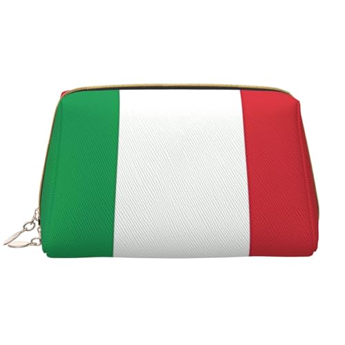 Kosmetiktasche mit italienischer Flagge, großes Fassungsvermögen, Reise-Kosmetiktasche, PU-Leder, mit Reißverschluss, tragbar, weit geöffneter Organizer Kosmetiktasche mit italienischer Flagge, großes Fassungsvermögen, Reise-Kosmetiktasche, PU-Leder, mit Reißverschluss, tragbar, weit geöffneter Organizer von LiuMng