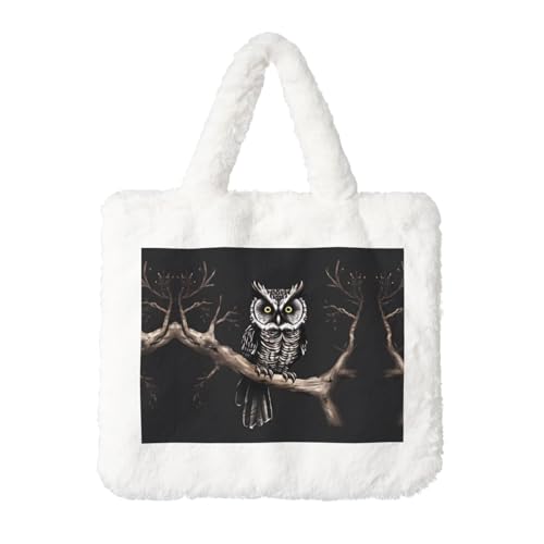 Late Night Owl Plüsch Handtasche: Damen Flauschige Schultertasche - Herbst/Winter Tote Crossbody Bag Münztasche Geldbörse Late Night Owl Plüsch Handtasche: Damen Flauschige Schultertasche - Herbst/Winter Tote Crossbody Bag Münztasche Geldbörse von LiuMng