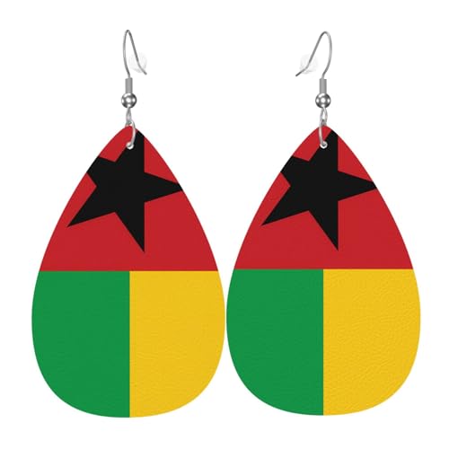 Leder-Ohrringe in Tropfenform für Damen, Flagge von Guinea-Bissau-Druck, leicht, Modeschmuck, Geschenk Leder-Ohrringe in Tropfenform für Damen, Flagge von Guinea-Bissau-Druck, leicht, Modeschmuck, Geschenk von LiuMng