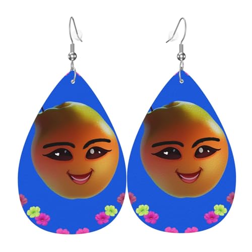 Leder-Ohrringe in Tropfenform für Damen, Smiley-gelbe Birnenmuster, leicht, Modeschmuck, Geschenk Leder-Ohrringe in Tropfenform für Damen, Smiley-gelbe Birnenmuster, leicht, Modeschmuck, Geschenk von LiuMng