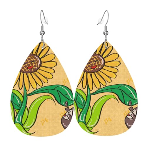Leder-Ohrringe in Tropfenform für Damen, Sonnenblumenkerne und Sonnenblumen-Druck, leicht, Modeschmuck, Geschenk Leder-Ohrringe in Tropfenform für Damen, Sonnenblumenkerne und Sonnenblumen-Druck, leicht, Modeschmuck, Geschenk von LiuMng
