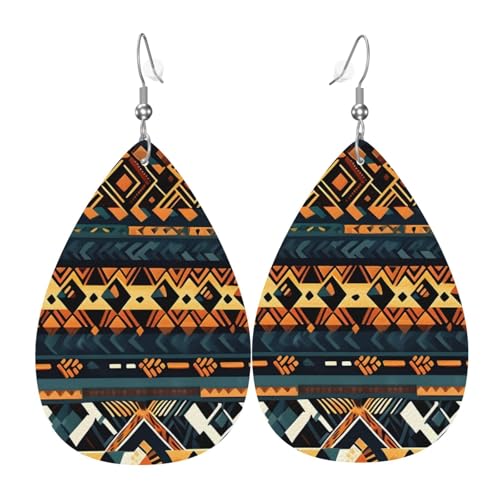Leder-Ohrringe in Tropfenform für Damen, afrikanischer Stammesstil, ethnische Textur, leicht, Modeschmuck, Geschenk Leder-Ohrringe in Tropfenform für Damen, afrikanischer Stammesstil, ethnische Textur, leicht, Modeschmuck, Geschenk von LiuMng