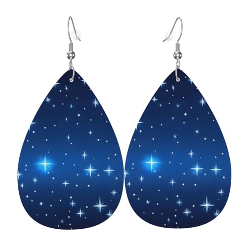 Leder-Ohrringe in Tropfenform für Damen, blaues Sternmuster, leicht, Modeschmuck, Geschenk Leder-Ohrringe in Tropfenform für Damen, blaues Sternmuster, leicht, Modeschmuck, Geschenk von LiuMng