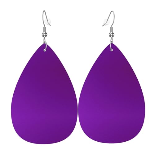 Leder-Ohrringe in Tropfenform für Damen, einfarbig, dunkelvioletter Druck, leicht, Modeschmuck, Geschenk Leder-Ohrringe in Tropfenform für Damen, einfarbig, dunkelvioletter Druck, leicht, Modeschmuck, Geschenk von LiuMng