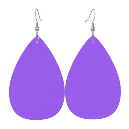 Leder-Ohrringe in Tropfenform für Damen, einfarbig, hellvioletter Druck, leicht, Modeschmuck, Geschenk Leder-Ohrringe in Tropfenform für Damen, einfarbig, hellvioletter Druck, leicht, Modeschmuck, Geschenk von LiuMng