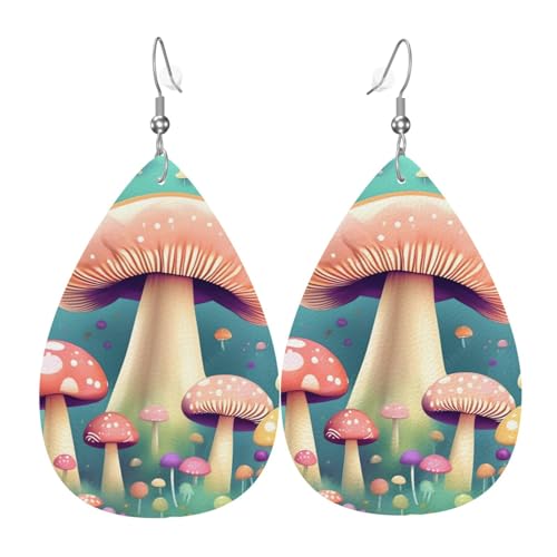 Leder-Ohrringe in Tropfenform für Damen, hübsche kleine Pilze, leicht, hängender Ohrhänger, Modeschmuck, Geschenk Leder-Ohrringe in Tropfenform für Damen, hübsche kleine Pilze, leicht, hängender Ohrhänger, Modeschmuck, Geschenk von LiuMng