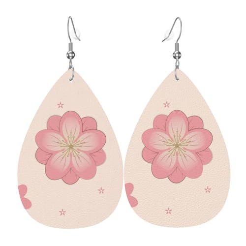 Leder-Ohrringe in Tropfenform für Damen, kleine rosa Kirschblüten, leicht, Modeschmuck, Geschenk Leder-Ohrringe in Tropfenform für Damen, kleine rosa Kirschblüten, leicht, Modeschmuck, Geschenk von LiuMng
