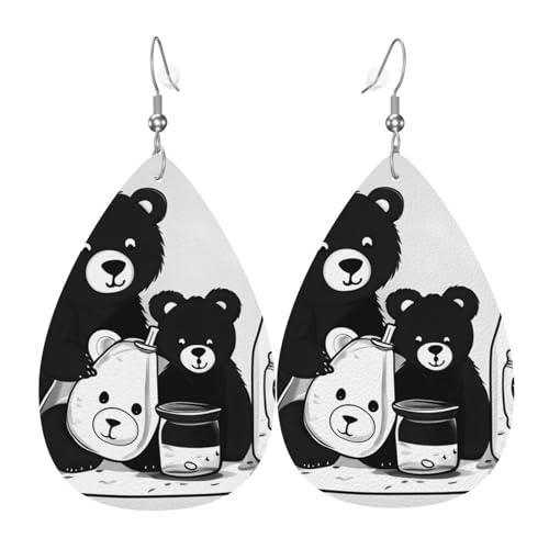 Leder-Ohrringe in Tropfenform für Damen, niedlicher Milchflaschen-Bär-Druck, leicht, Modeschmuck, Geschenk Leder-Ohrringe in Tropfenform für Damen, niedlicher Milchflaschen-Bär-Druck, leicht, Modeschmuck, Geschenk von LiuMng