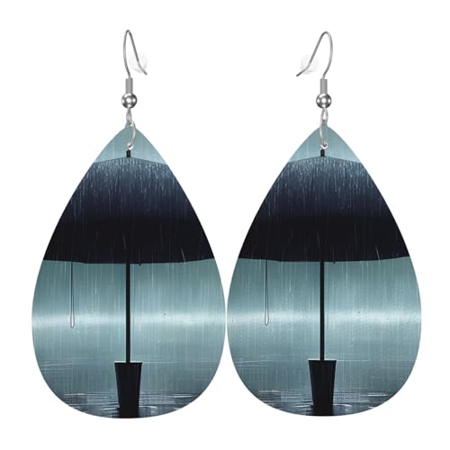 Leder-Ohrringe in Tropfenform für Damen, schwarzer Regenschirm im Regen, leicht, Modeschmuck, Geschenk Leder-Ohrringe in Tropfenform für Damen, schwarzer Regenschirm im Regen, leicht, Modeschmuck, Geschenk von LiuMng
