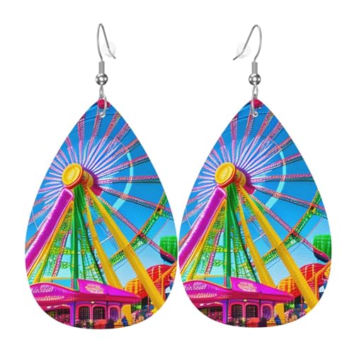 Leder-Tropfen-Ohrringe für Damen, Corlorful Park-Druck, leicht, baumelnde Ohrringe, Modeschmuck, Geschenk Leder-Tropfen-Ohrringe für Damen, Corlorful Park-Druck, leicht, baumelnde Ohrringe, Modeschmuck, Geschenk von LiuMng