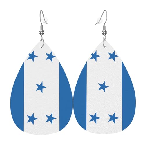 Leder-Tropfen-Ohrringe für Damen, Flagge von Honduras, leichte Hängeohrringe, Modeschmuck, Geschenk Leder-Tropfen-Ohrringe für Damen, Flagge von Honduras, leichte Hängeohrringe, Modeschmuck, Geschenk von LiuMng