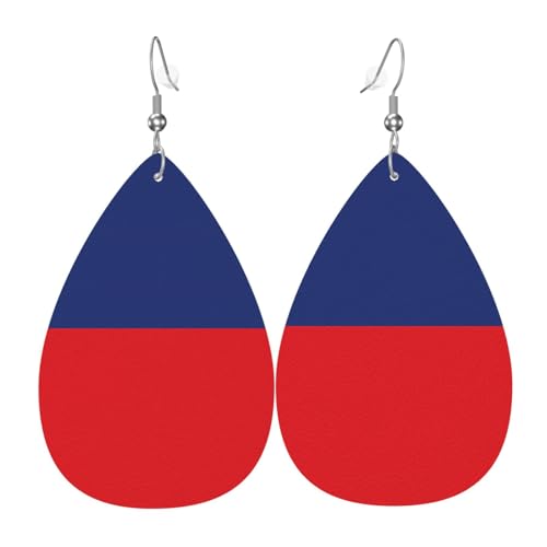 Leder-Tropfen-Ohrringe für Damen, Flagge von Liechtenstein, leichte Hängeohrringe, Modeschmuck, Geschenk Leder-Tropfen-Ohrringe für Damen, Flagge von Liechtenstein, leichte Hängeohrringe, Modeschmuck, Geschenk von LiuMng