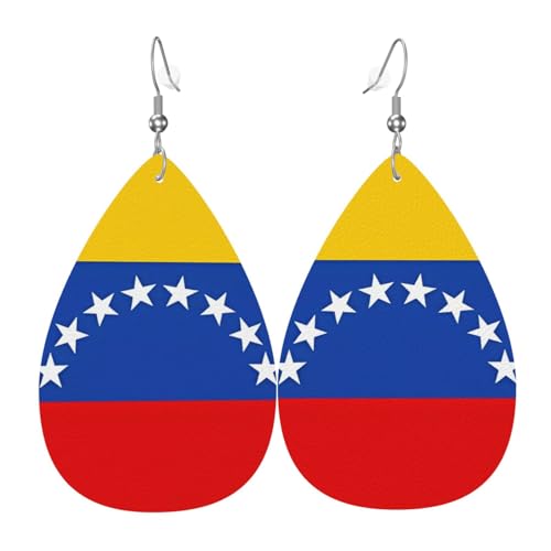 Leder-Tropfen-Ohrringe für Damen, Flagge von Venezuela, leichte Hängeohrringe, Modeschmuck, Geschenk Leder-Tropfen-Ohrringe für Damen, Flagge von Venezuela, leichte Hängeohrringe, Modeschmuck, Geschenk von LiuMng
