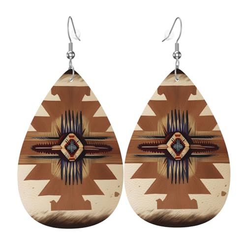 Leder-Tropfen-Ohrringe für Damen, Indianer-Muster, leicht, hängende Ohrringe, Modeschmuck, Geschenk Leder-Tropfen-Ohrringe für Damen, Indianer-Muster, leicht, hängende Ohrringe, Modeschmuck, Geschenk von LiuMng
