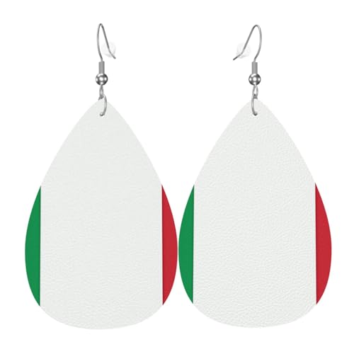 Leder-Tropfen-Ohrringe für Damen, Italien-Flagge, leicht, hängender Ohrringe, Modeschmuck, Geschenk Leder-Tropfen-Ohrringe für Damen, Italien-Flagge, leicht, hängender Ohrringe, Modeschmuck, Geschenk von LiuMng