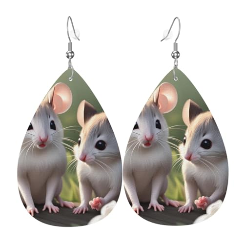 Leder-Tropfen-Ohrringe für Damen, Maus-verliebter Druck, leicht, baumelnd, Modeschmuck, Geschenk Leder-Tropfen-Ohrringe für Damen, Maus-verliebter Druck, leicht, baumelnd, Modeschmuck, Geschenk von LiuMng