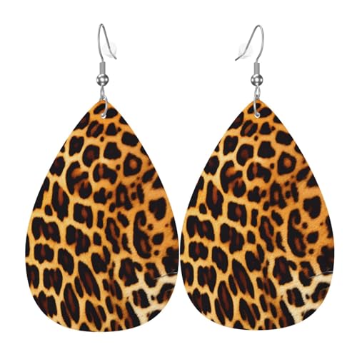 Leder-Tropfen-Ohrringe für Damen, Streifen auf Leopardenmuster, leichte Hängeohrringe, Modeschmuck, Geschenk Leder-Tropfen-Ohrringe für Damen, Streifen auf Leopardenmuster, leichte Hängeohrringe, Modeschmuck, Geschenk von LiuMng