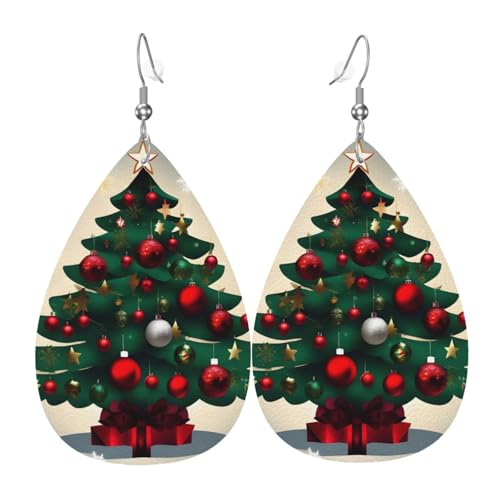 Leder-Tropfen-Ohrringe für Damen, Weihnachtsgeschenk, Baumdruck, leicht, hängender Ohrringe, Modeschmuck, Geschenk Leder-Tropfen-Ohrringe für Damen, Weihnachtsgeschenk, Baumdruck, leicht, hängender Ohrringe, Modeschmuck, Geschenk von LiuMng