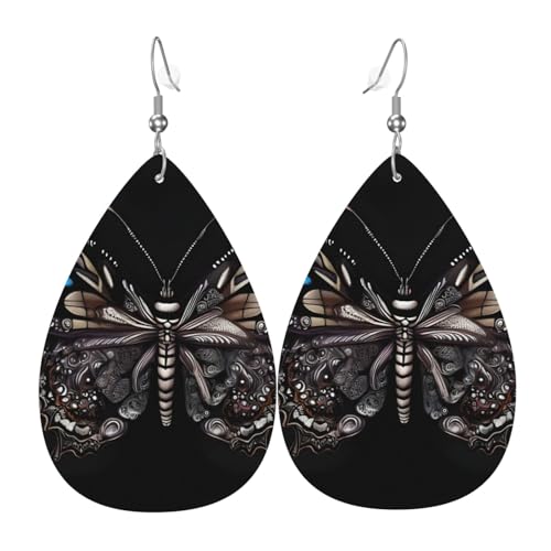 Leder-Tropfen-Ohrringe für Damen, Wissenschafts-Schmetterlings-Druck, leicht, hängender Ohrringe, Modeschmuck, Geschenk Leder-Tropfen-Ohrringe für Damen, Wissenschafts-Schmetterlings-Druck, leicht, hängender Ohrringe, Modeschmuck, Geschenk von LiuMng