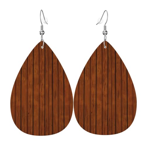Leder-Tropfen-Ohrringe für Damen, braunes Holzmuster, leicht, hängender Ohrringe, Modeschmuck, Geschenk Leder-Tropfen-Ohrringe für Damen, braunes Holzmuster, leicht, hängender Ohrringe, Modeschmuck, Geschenk von LiuMng
