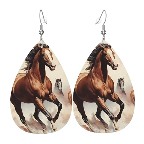 Leder-Tropfen-Ohrringe für Damen, braunes Pferde-Druck, leicht, Modeschmuck, Geschenk Leder-Tropfen-Ohrringe für Damen, braunes Pferde-Druck, leicht, Modeschmuck, Geschenk von LiuMng