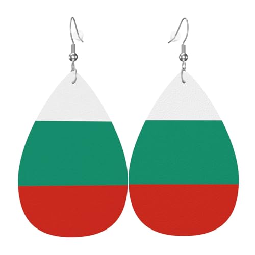 Leder-Tropfen-Ohrringe für Damen, bulgarische Flagge, leicht, hängende Ohrringe, Modeschmuck, Geschenk Leder-Tropfen-Ohrringe für Damen, bulgarische Flagge, leicht, hängende Ohrringe, Modeschmuck, Geschenk von LiuMng