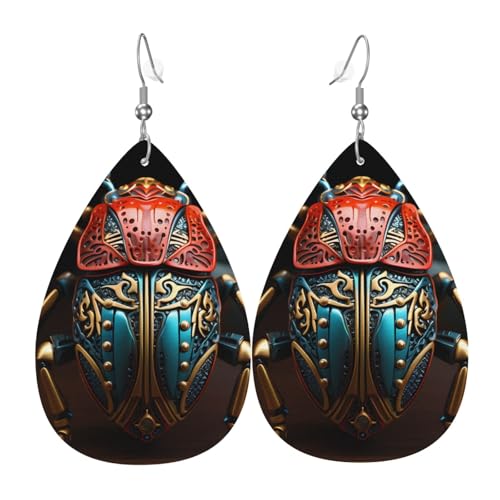 Leder-Tropfen-Ohrringe für Damen, bunter Käfer-Druck, leicht, hängende Ohrringe, Modeschmuck, Geschenk Leder-Tropfen-Ohrringe für Damen, bunter Käfer-Druck, leicht, hängende Ohrringe, Modeschmuck, Geschenk von LiuMng