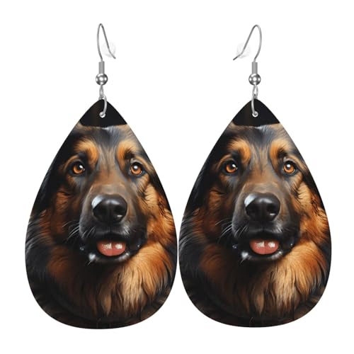 Leder-Tropfen-Ohrringe für Damen, deutscher Schäferhund, leichte Hängeohrringe, Modeschmuck, Geschenk Leder-Tropfen-Ohrringe für Damen, deutscher Schäferhund, leichte Hängeohrringe, Modeschmuck, Geschenk von LiuMng