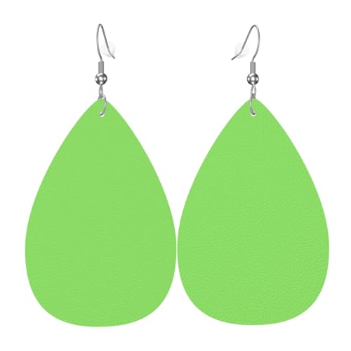 Leder-Tropfen-Ohrringe für Damen, einfarbig, hellgrüner Druck, leicht, Modeschmuck, Geschenk Leder-Tropfen-Ohrringe für Damen, einfarbig, hellgrüner Druck, leicht, Modeschmuck, Geschenk von LiuMng