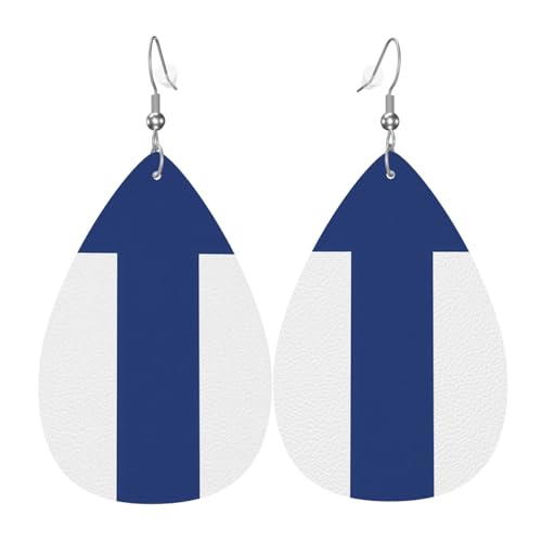 Leder-Tropfen-Ohrringe für Damen, finnische Flagge, leicht, hängender Ohrringe, Modeschmuck, Geschenk Leder-Tropfen-Ohrringe für Damen, finnische Flagge, leicht, hängender Ohrringe, Modeschmuck, Geschenk von LiuMng
