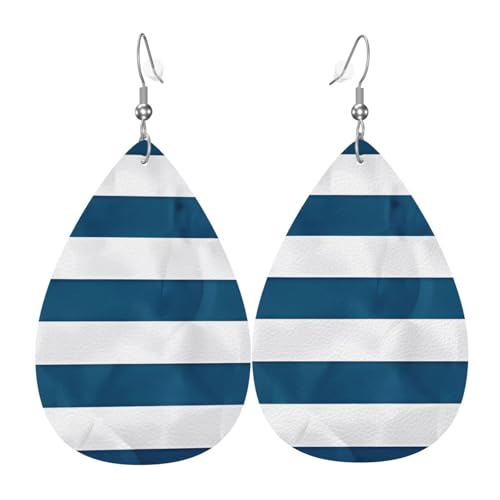 Leder-Tropfen-Ohrringe für Damen, griechische Flagge, leicht, hängender Ohrringe, Modeschmuck, Geschenk von LiuMng