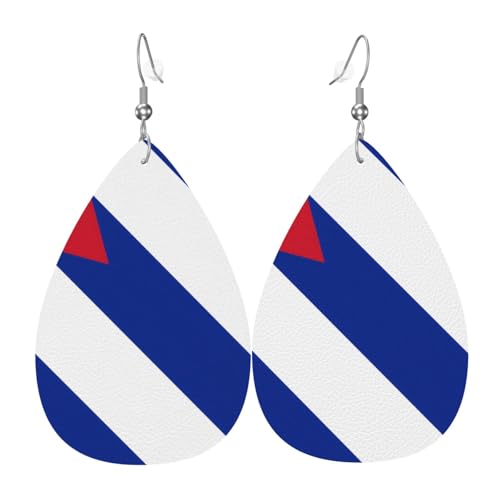 Leder-Tropfen-Ohrringe für Damen, kubanische Flagge, leicht, hängende Ohrringe, Modeschmuck, Geschenk Leder-Tropfen-Ohrringe für Damen, kubanische Flagge, leicht, hängende Ohrringe, Modeschmuck, Geschenk von LiuMng
