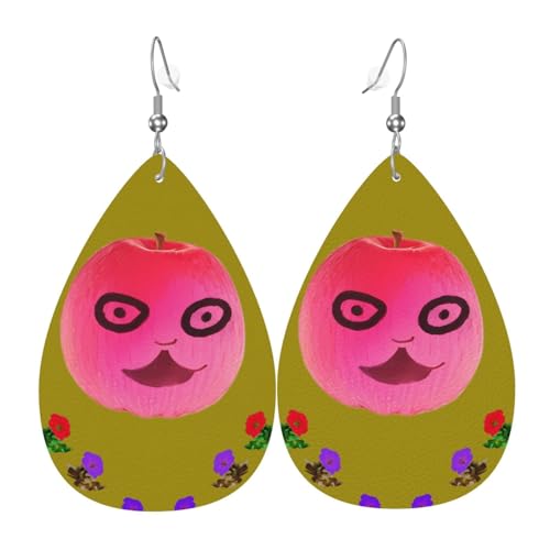 Leder-Tropfen-Ohrringe für Damen, lustiges Gesicht, Pfirsichdruck, leicht, baumelnd, Modeschmuck, Geschenk Leder-Tropfen-Ohrringe für Damen, lustiges Gesicht, Pfirsichdruck, leicht, baumelnd, Modeschmuck, Geschenk von LiuMng