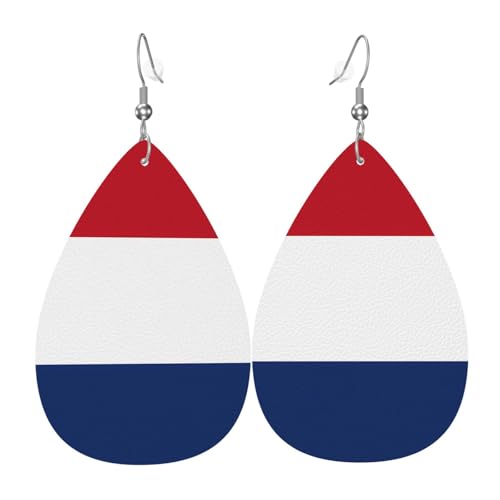 Leder-Tropfen-Ohrringe für Damen, niederländische Flagge, leicht, hängender Ohrringe, Modeschmuck, Geschenk Leder-Tropfen-Ohrringe für Damen, niederländische Flagge, leicht, hängender Ohrringe, Modeschmuck, Geschenk von LiuMng