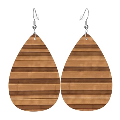 Leder-Tropfen-Ohrringe für Damen, originelle Holzfarbe, Textur, leicht, hängender Ohrringe, Modeschmuck, Geschenk Leder-Tropfen-Ohrringe für Damen, originelle Holzfarbe, Textur, leicht, hängender Ohrringe, Modeschmuck, Geschenk von LiuMng