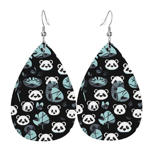 Leder-Tropfen-Ohrringe für Damen, schwarz-weißes Panda-Gesicht, leicht, Modeschmuck, Geschenk Leder-Tropfen-Ohrringe für Damen, schwarz-weißes Panda-Gesicht, leicht, Modeschmuck, Geschenk von LiuMng