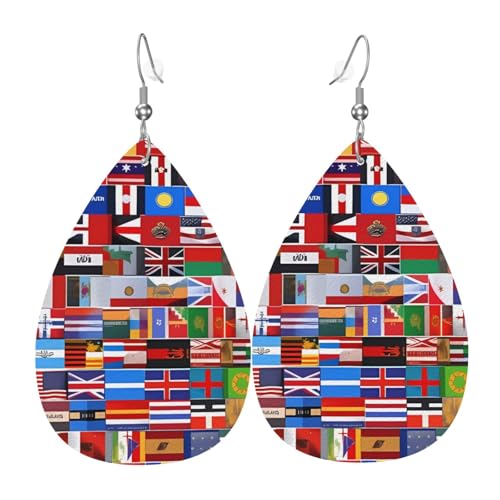 Leder-Tropfen-Ohrringe für Damen, verschiedene Flaggen, leicht, hängende Ohrringe, Modeschmuck, Geschenk Leder-Tropfen-Ohrringe für Damen, verschiedene Flaggen, leicht, hängende Ohrringe, Modeschmuck, Geschenk von LiuMng