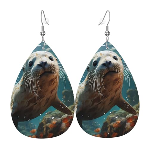 Leder-Tropfen-Ohrringe für Damen, versiegelter Welpe im Wasserdruck, leicht, Modeschmuck, Geschenk Leder-Tropfen-Ohrringe für Damen, versiegelter Welpe im Wasserdruck, leicht, Modeschmuck, Geschenk von LiuMng