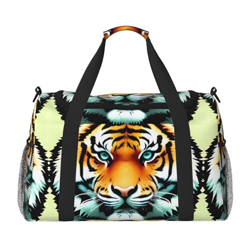 Little Fat Tiger Head Print Große Handreisetasche, wasserdichte Tragetasche für Damen, Seesack, Sport, Fitnessstudio für Herren Little Fat Tiger Head Print Große Handreisetasche, wasserdichte Tragetasche für Damen, Seesack, Sport, Fitnessstudio für Herren von LiuMng