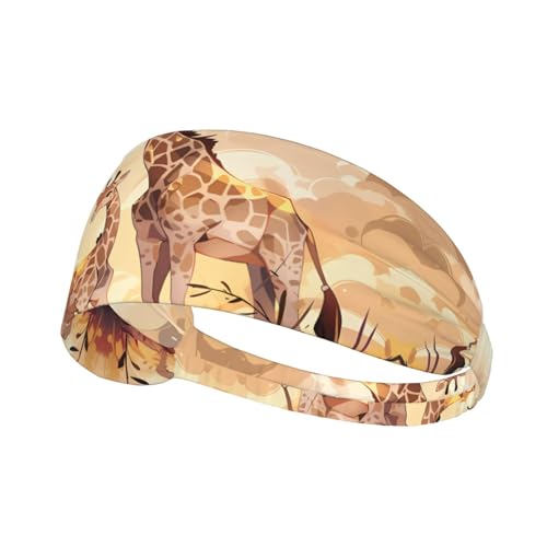 LiuMng Breite Stirnbänder für Damen und Herren – Giraffen-Mutter und Kind, bedruckt, elastische Sport-Haarbänder, für Workout, Laufen LiuMng Breite Stirnbänder für Damen und Herren – Giraffen-Mutter und Kind, bedruckt, elastische Sport-Haarbänder, für Workout, Laufen von LiuMng