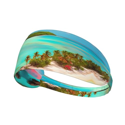 LiuMng Breite Stirnbänder für Damen und Herren – Karibiklandschaft Druck-Kopfband, elastische Sport-Haarbänder, für Workout, Laufen LiuMng Breite Stirnbänder für Damen und Herren – Karibiklandschaft Druck-Kopfband, elastische Sport-Haarbänder, für Workout, Laufen von LiuMng