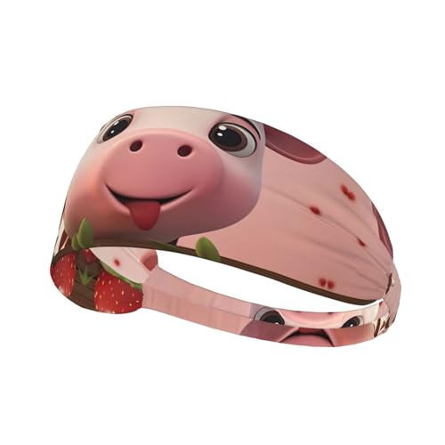 LiuMng Breite Stirnbänder für Damen und Herren – Kuh- und Erdbeeren-Druck, elastische Sport-Haarbänder, für Workout, Laufen LiuMng Breite Stirnbänder für Damen und Herren – Kuh- und Erdbeeren-Druck, elastische Sport-Haarbänder, für Workout, Laufen von LiuMng