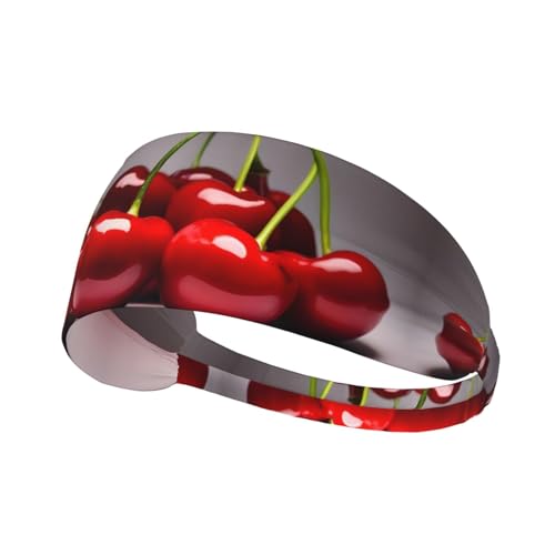 LiuMng Breite Stirnbänder für Damen und Herren – chilenische Kirschen bedrucktes Kopfband, elastische Sport-Haarbänder, für Workout, Laufen LiuMng Breite Stirnbänder für Damen und Herren – chilenische Kirschen bedrucktes Kopfband, elastische Sport-Haarbänder, für Workout, Laufen von LiuMng