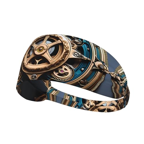 LiuMng Breite Stirnbänder für Damen und Herren – coole Steampunk-Zahnräderaufdruck/elastische Sport-Haarbänder, für Workout, Laufen LiuMng Breite Stirnbänder für Damen und Herren – coole Steampunk-Zahnräderaufdruck/elastische Sport-Haarbänder, für Workout, Laufen von LiuMng