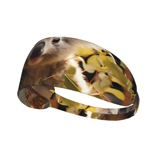 LiuMng Breite Stirnbänder für Damen und Herren – niedlicher Koala-Pflanzendruck, elastische Sport-Haarbänder, für Workout, Laufen LiuMng Breite Stirnbänder für Damen und Herren – niedlicher Koala-Pflanzendruck, elastische Sport-Haarbänder, für Workout, Laufen von LiuMng