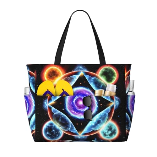 LiuMng Strandtasche mit großem Fassungsvermögen, bedruckt, wasserdicht, Motiv: Kosmische Sterne, mehrere Taschen, Tragetasche für Urlaub, Fitnessstudio, Damen LiuMng Strandtasche mit großem Fassungsvermögen, bedruckt, wasserdicht, Motiv: Kosmische Sterne, mehrere Taschen, Tragetasche für Urlaub, Fitnessstudio, Damen von LiuMng