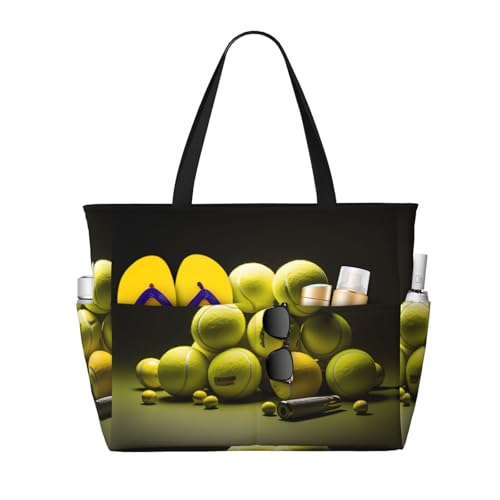 LiuMng Strandtasche mit großem Fassungsvermögen, bedruckt, wasserdicht, Tennis, Diagramm, mehrere Taschen, Tragetasche für Urlaub, Fitnessstudio, Damen LiuMng Strandtasche mit großem Fassungsvermögen, bedruckt, wasserdicht, Tennis, Diagramm, mehrere Taschen, Tragetasche für Urlaub, Fitnessstudio, Damen von LiuMng