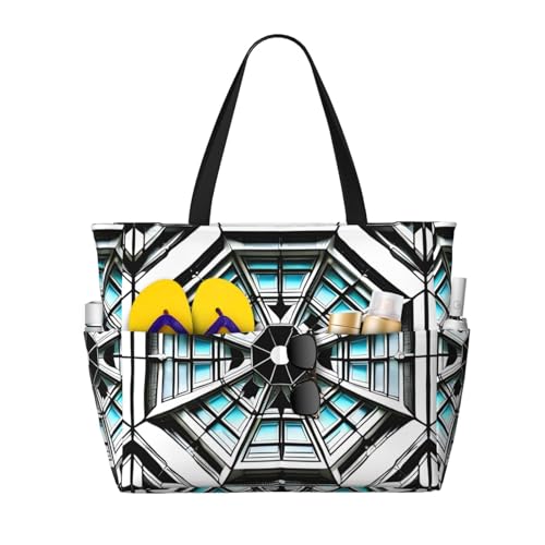 LiuMng Strandtasche mit großem Fassungsvermögen, bedruckt, wasserdicht, achteckig, mehrere Taschen, Tragetasche für Urlaub, Fitnessstudio, Damen LiuMng Strandtasche mit großem Fassungsvermögen, bedruckt, wasserdicht, achteckig, mehrere Taschen, Tragetasche für Urlaub, Fitnessstudio, Damen von LiuMng